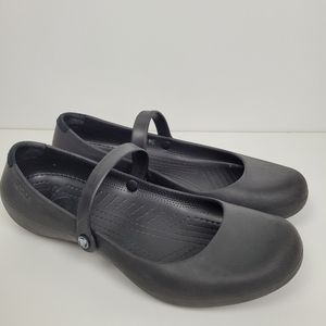 CROCS Alice Work Flats Mary Jane Black Size 10